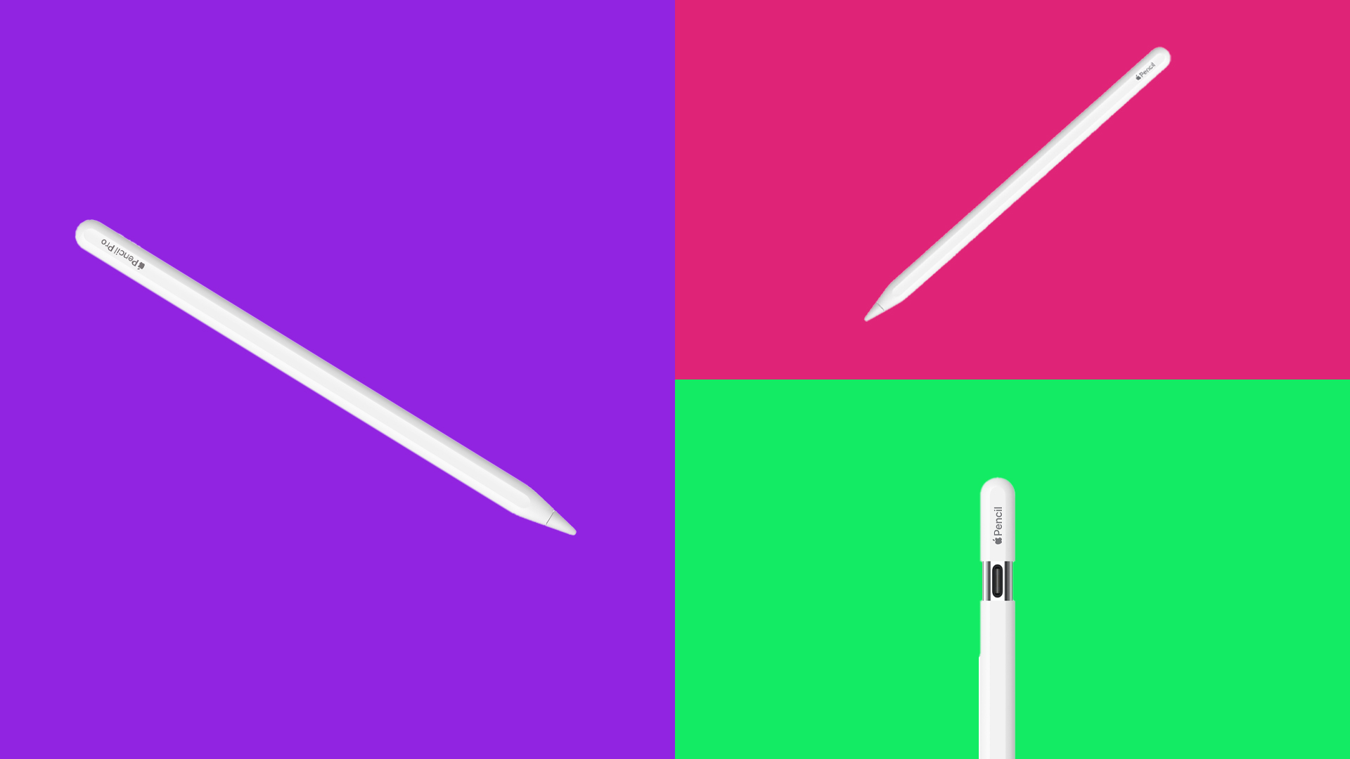 Three white stylus