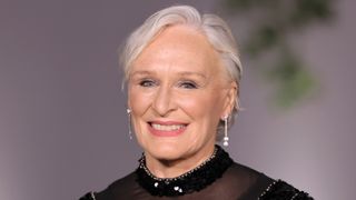 Glenn Close is pictured with a short, side-swept pixie hairstyle whilst attending the 2nd Annual Academy Museum Gala at Academy Museum of Motion Pictures on October 15, 2022 in Los Angeles, California.