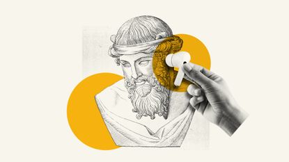 Illustration of a bust of Zeus with an earbud