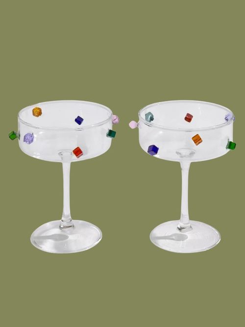 Jewel Coupe Cocktail Glasses, Set of 2
