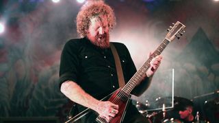 NEW YORK, NY - MAY 19: Brent Hinds of Mastodon performs at Rumsey Playfield, Central Park on May 19, 2015 in New York City.