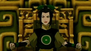 Azula on the Ba Sing Se throne in Avatar: The Last Airbender.