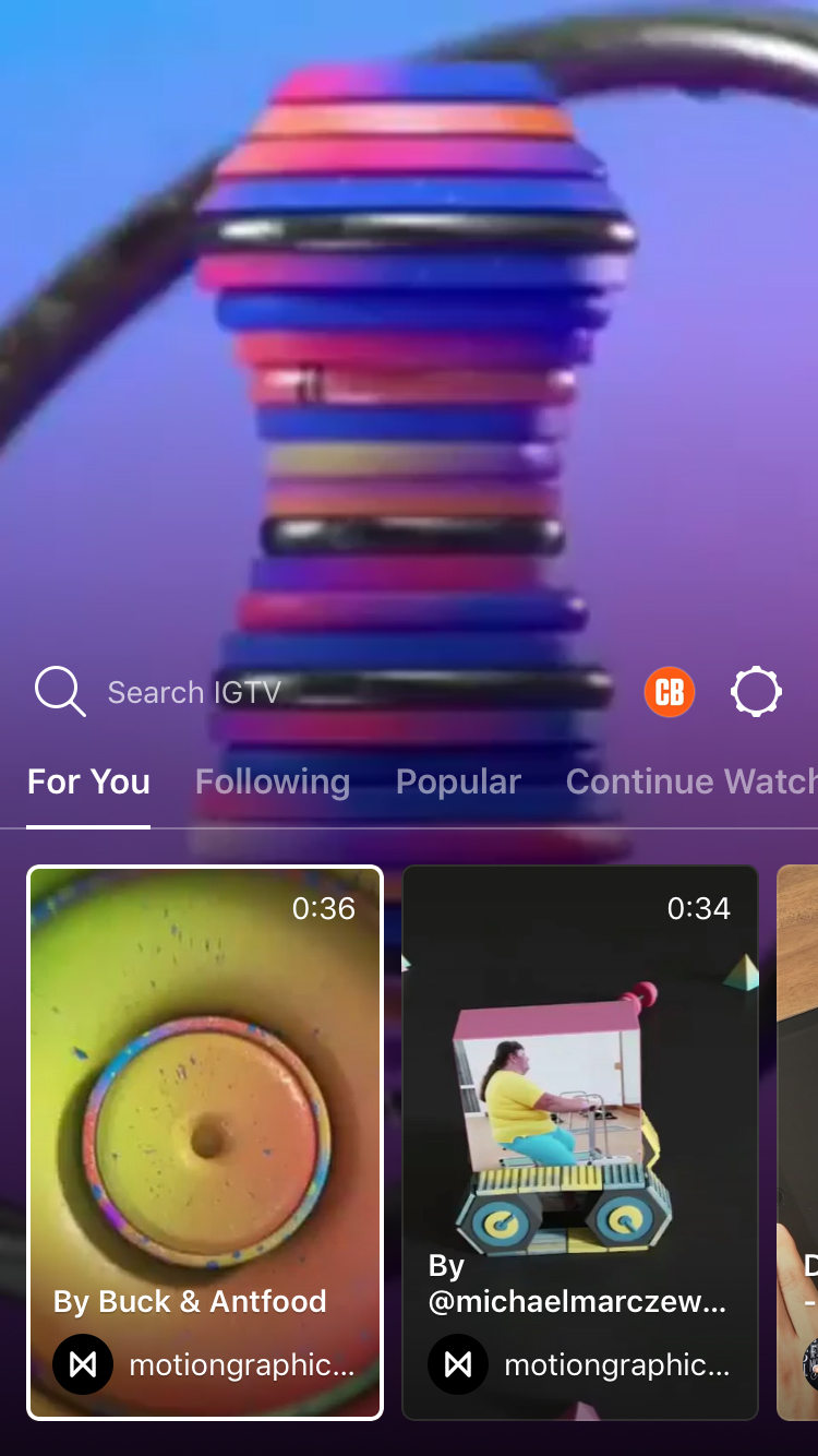 IGTV interface