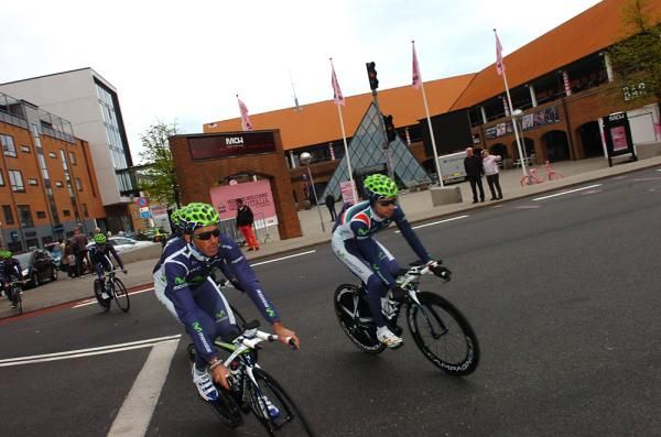 Giovanni Visconti and Movistar on the Herning Giro prologue course