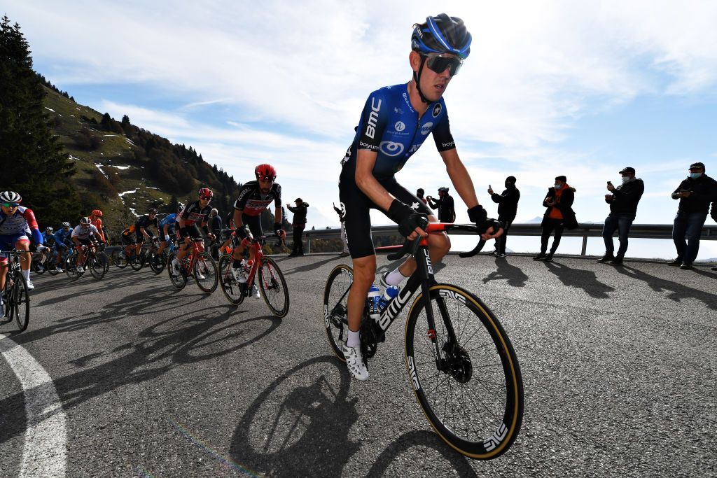MADONNA DI CAMPIGLIO ITALY OCTOBER 21 Ben Oconnor of Australia and NTT Pro Cycling Team Breakaway Fans Public during the 103rd Giro dItalia 2020 Stage 17 a 203km stage from Bassano del Grappa to Madonna di Campiglio 1514m girodiitalia Giro on October 21 2020 in Madonna di Campiglio Italy Photo by Tim de WaeleGetty Images