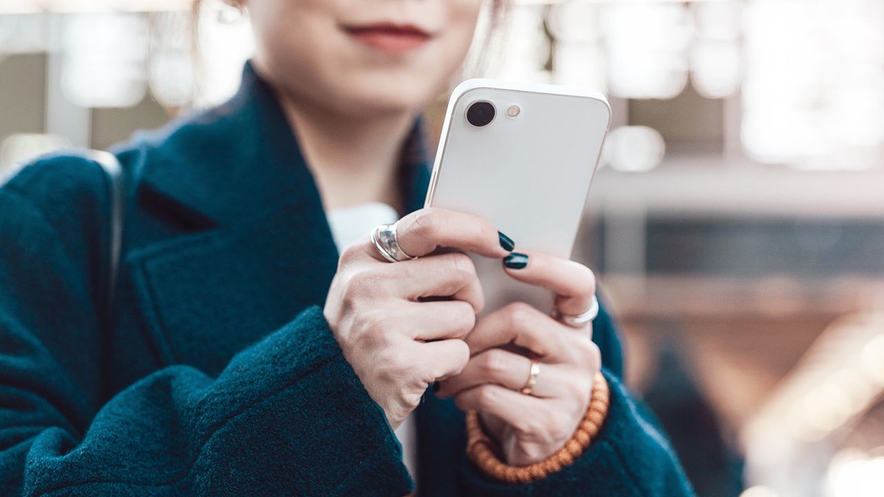 Person looking at a smartphone