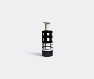 black and white Rocchetto vase by Ettore Sottsass Jr