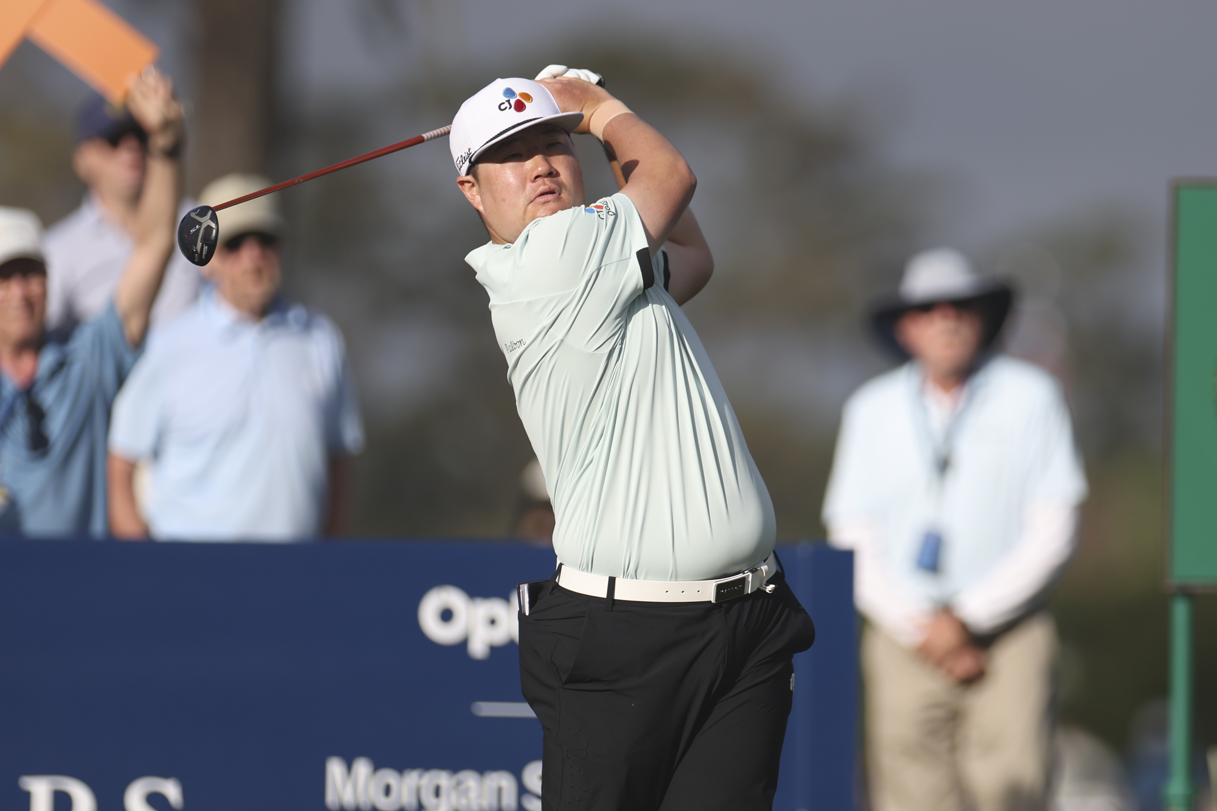 Sungjae Im hits a fairway wood