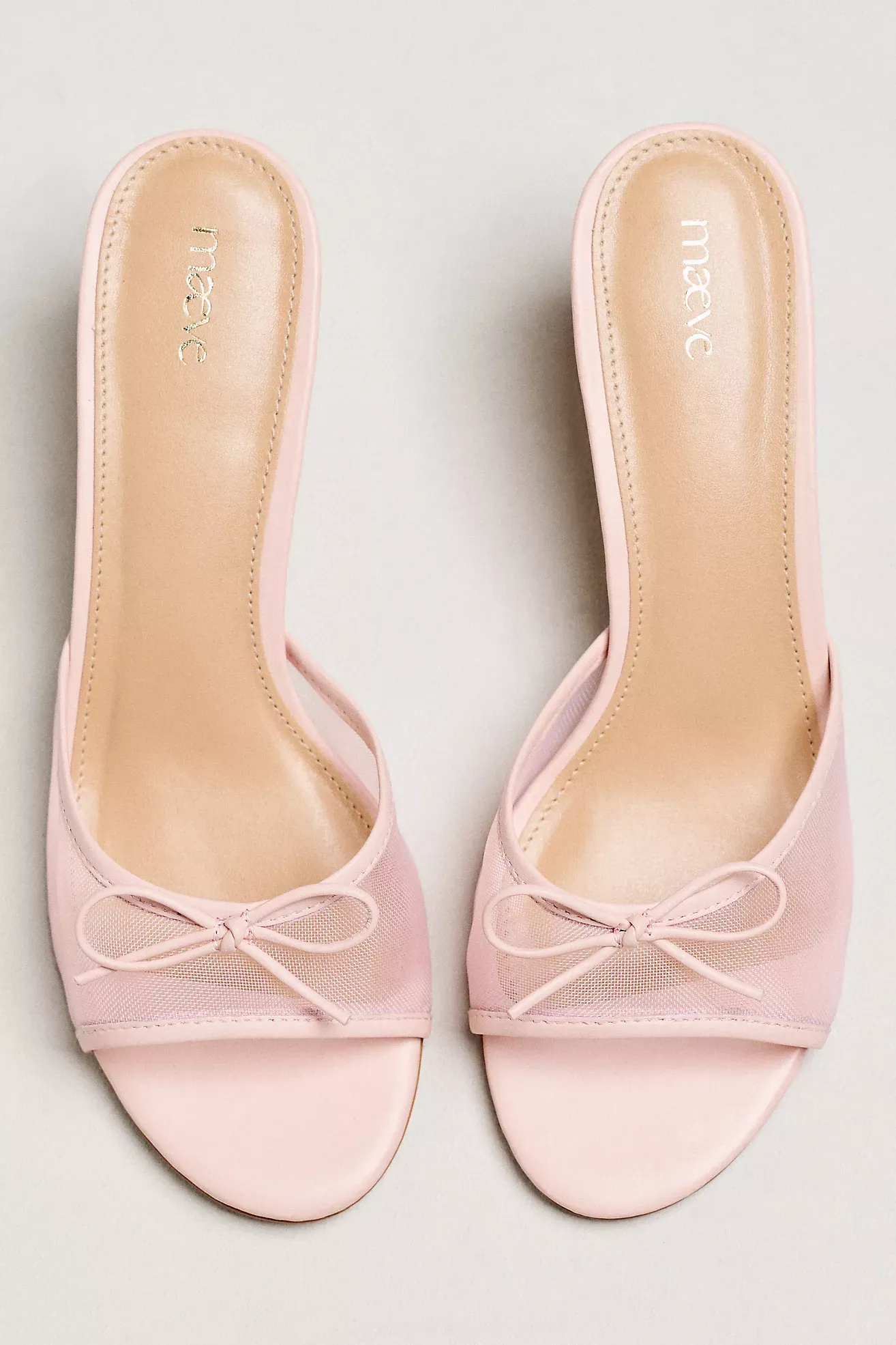 Maeve Mesh Bow Mule Heels