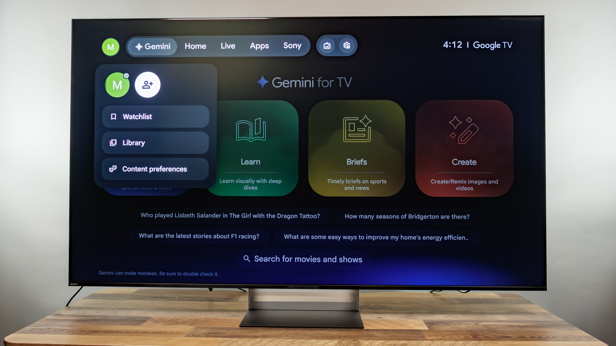 Sony Bravia 9 II TV on a desk