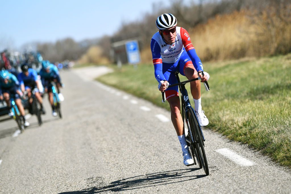 LES SAINTESMARIESDELAMER FRANCE FEBRUARY 11 Bruno Armirail of France and Team Groupama FDJ competes during the 6th Tour De La Provence 2022 Stage 1 a 1593km stage from Istres to Les SaintesMariesdelaMer TDLP22 on February 11 2022 in Les SaintesMariesdelaMer France Photo by Luc ClaessenGetty Images
