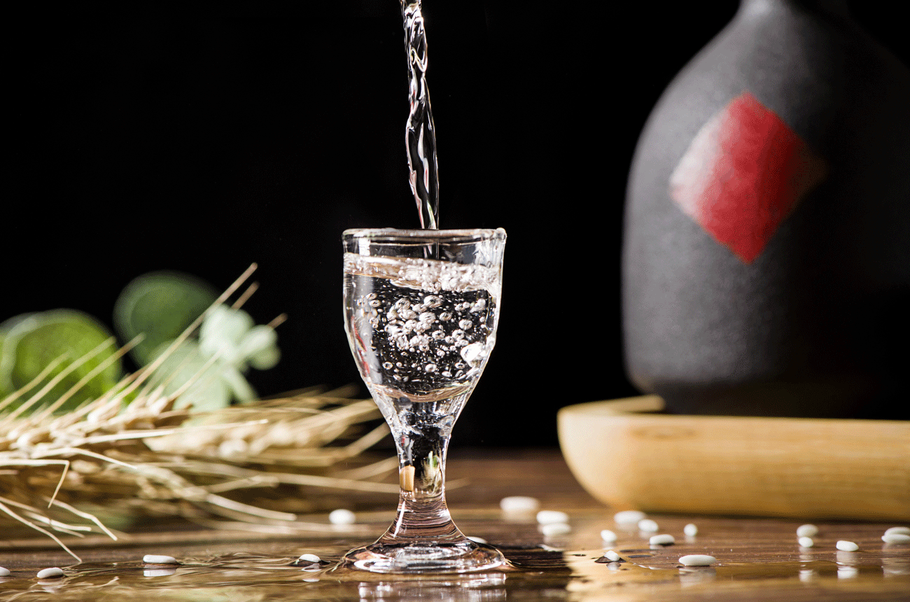 Baijiu Chinese spirit in glass