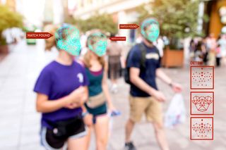 Facial recognition scanning people