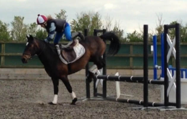 &ldquo;This is Chukka, who is 25-years-old. He managed to keep my daughter Millie on board (just!) in her first 60cm class &mdash; lucky escape! I think I felt worse on the side line&rdquo; &mdash; Joanne Watson