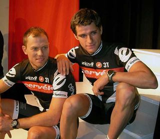 Thor Hushovd plus Theo Bos equals a fast combination.
