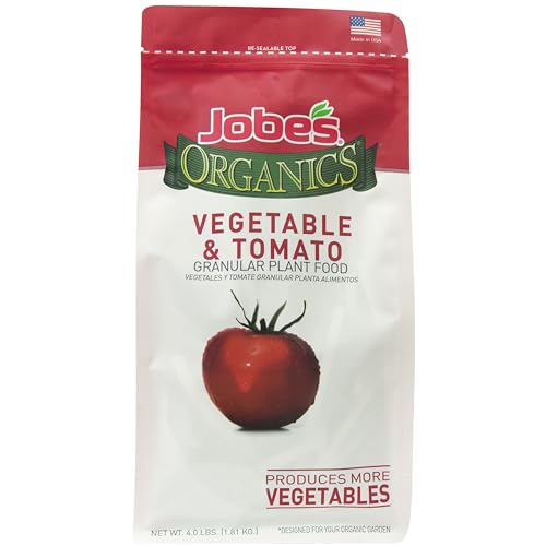 Jobe&amp;rsquo;s Organics Granular Garden Fertilizer, Easy Plant Care Fertilizer for Vegetable Gardens and Tomato Plants, 4 Lbs Bag