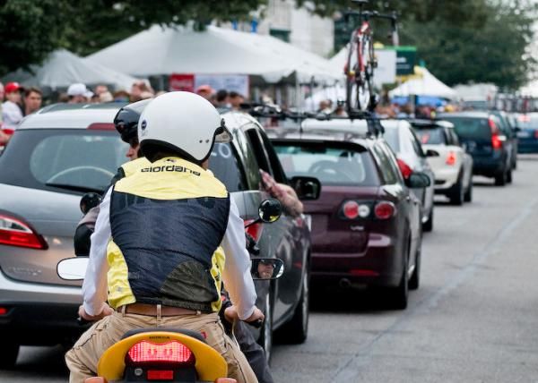 The Manayunk Wall became a parking lot every lap