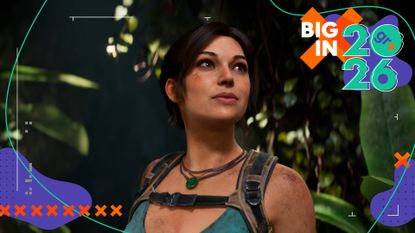 Lara Croft coming out of a jungle and smiling in Tomb Raider: Legacy of Atlantis
