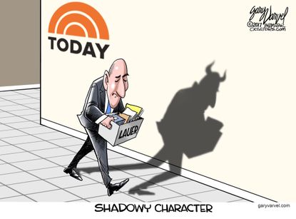 Political cartoon U.S. Matt Lauer sexual harassment Today