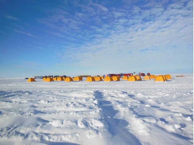 Signs of Flow Atop Antarctic Ice