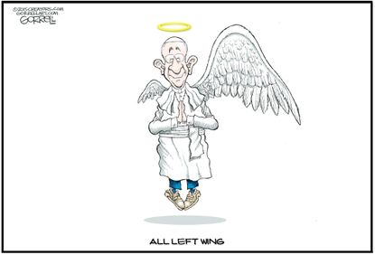 Editorial cartoon Pope Left Wing