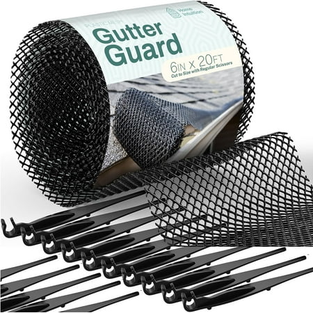 Home Intuition Gutter Guard Plastic Mesh Guards 6&amp;quot; Wide 20&#039; Long (single)