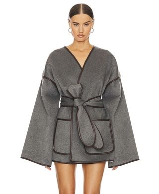 Wool Blend Blanket Coat