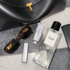 Celine perfume, Celine sunglasses, Byredo hand cream and Chanel lipstick
