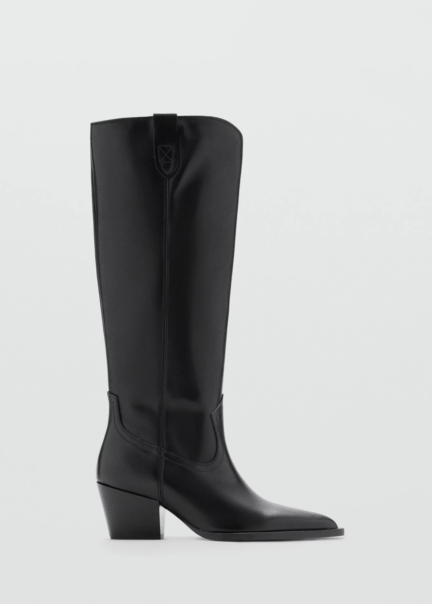 Leather Block-Heel Boots - Women | Mango United Kingdom