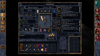 Baldur's Gate Inventory screen