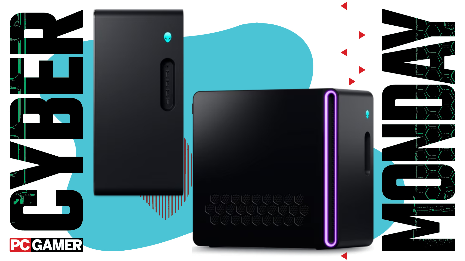 A pair of Alienware Aurora PCs.