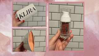 Three images of KLIRA serum package and bottle for the KLIRA review