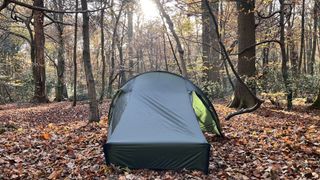 Nordisk Telemark 2.2 LW tent pitched in the woods