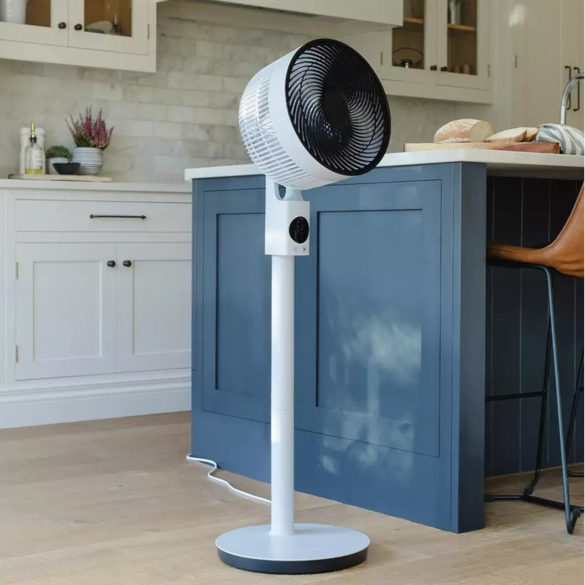 meaco sefte pedestal fan in a kitchen