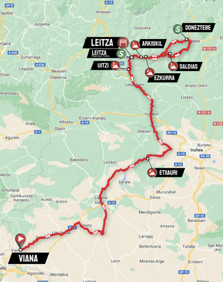 Itzulia Basque Country 2023 stage 2 map