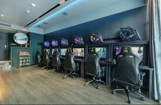 Shots from the bedrooms in one of Gunagzhou's gaming hotels.