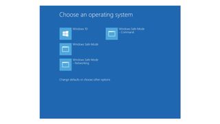 A screenshot of the Windows 10 recovery screen and boot options