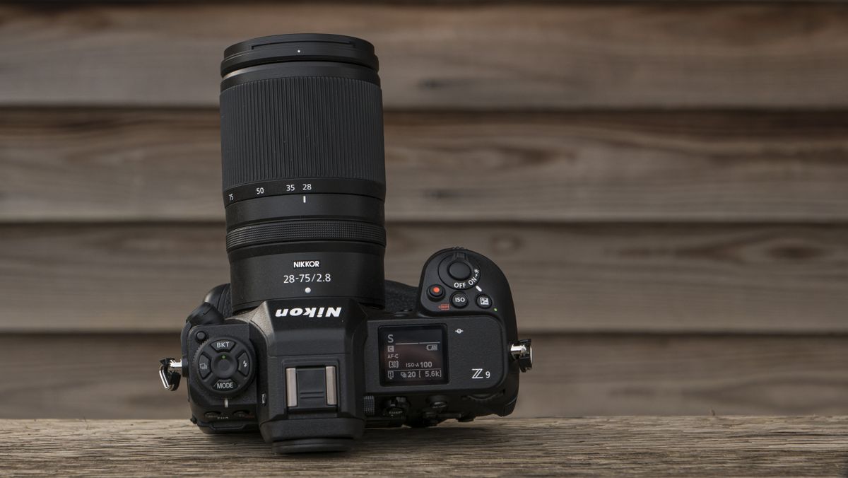 The Nikon Z9 camera on a wooden table