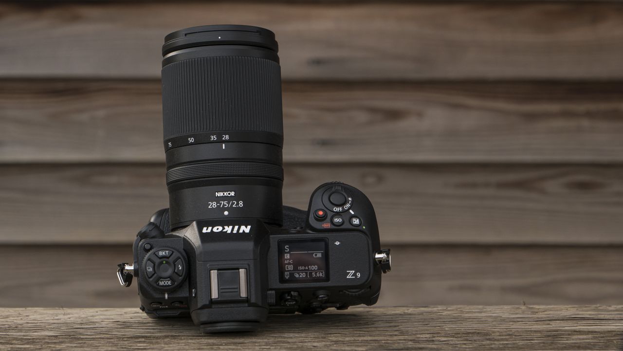 The Nikon Z9 camera on a wooden table