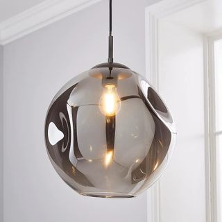 Dunelm Alexis DimpIed Glass Large Pendant Light