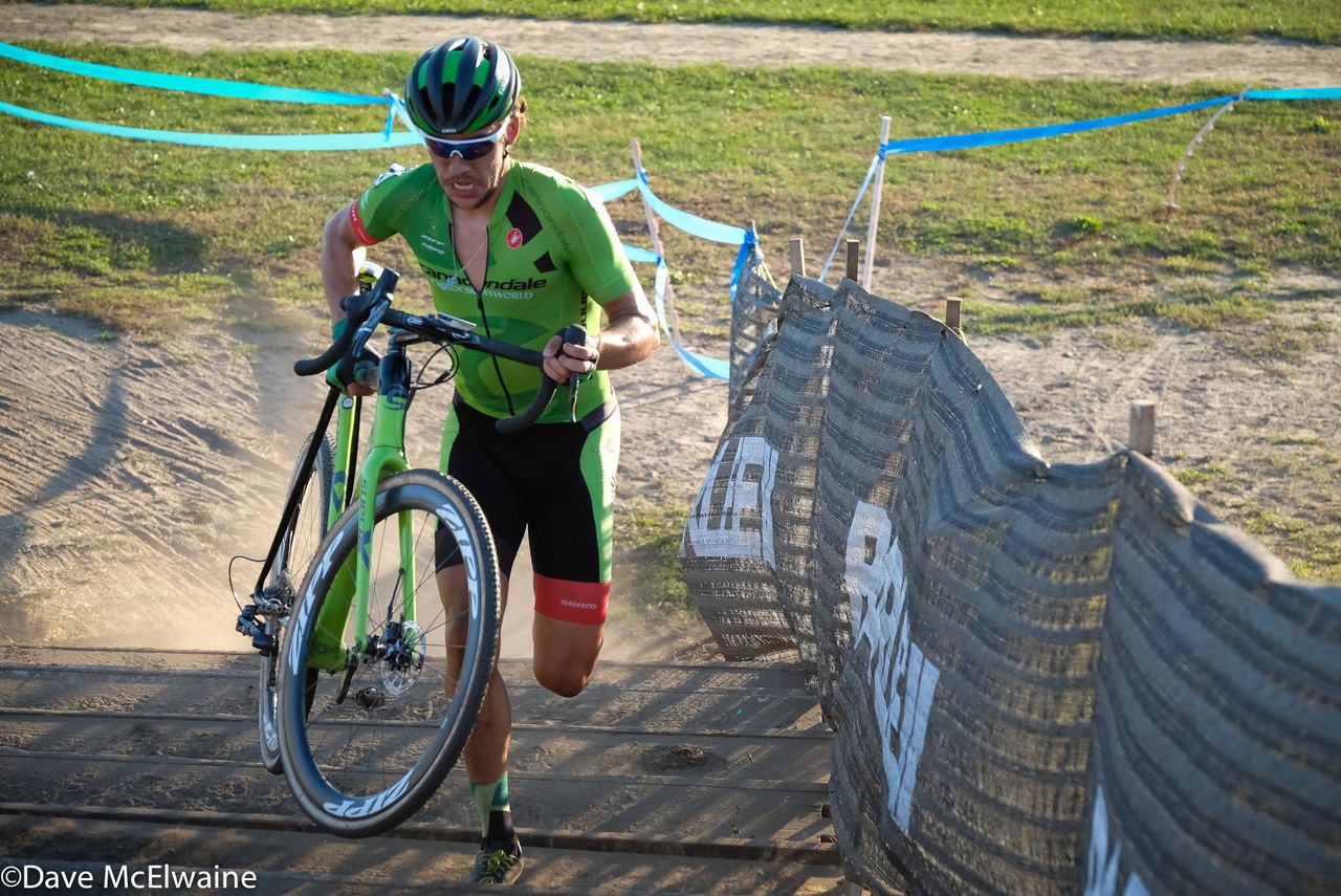 Curtis White (Cannondale) could not quite hang with Powers and Ortenblad today