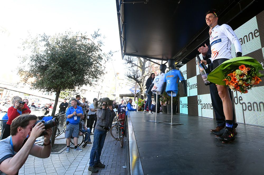 Philippe Gilbert on the De Panne podium