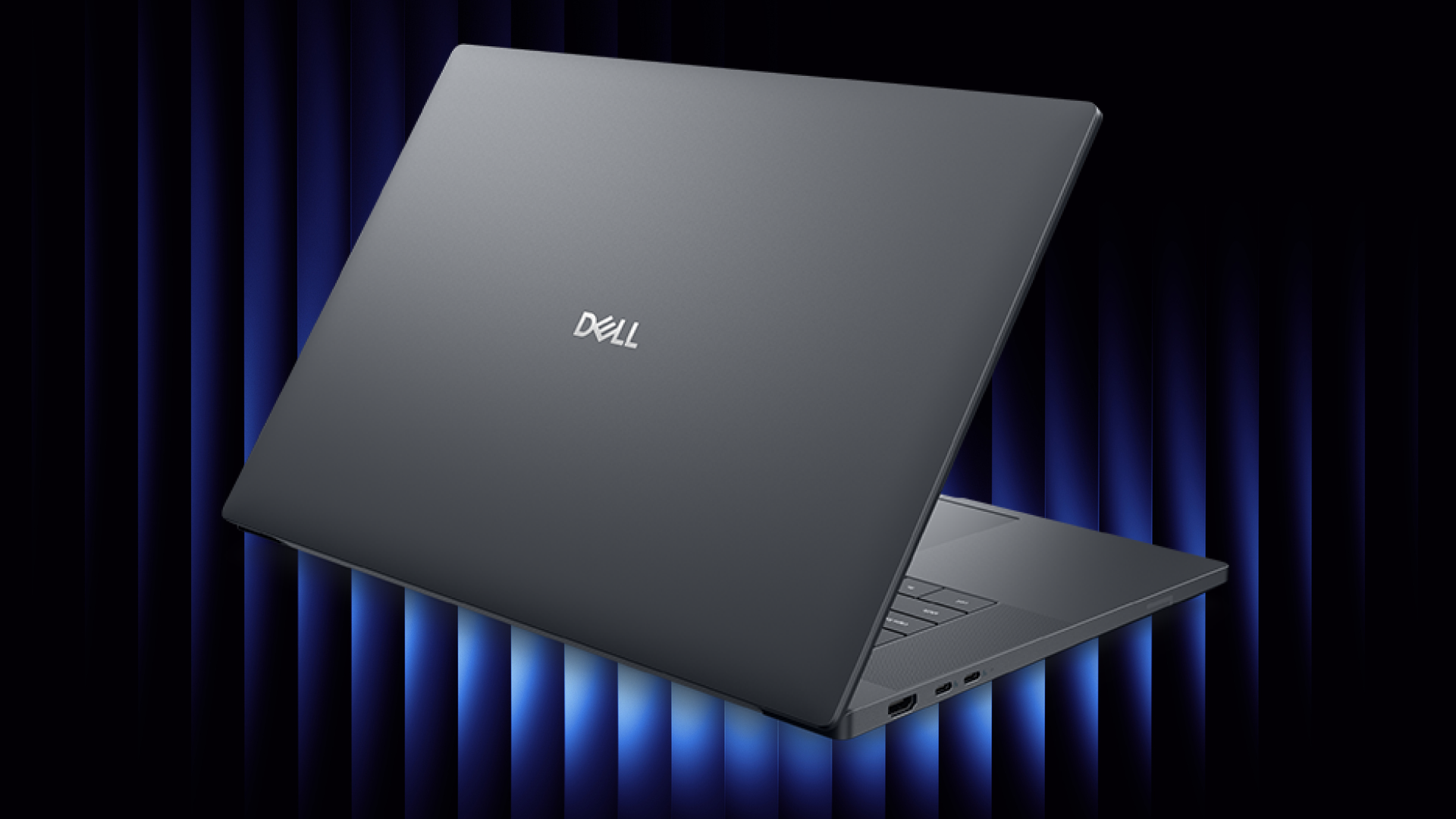 Dell Pro laptop rear view at 45 degree angle