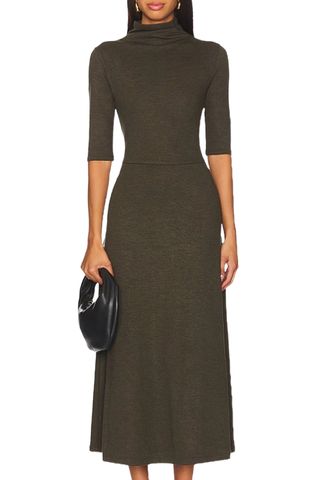 Elbow Sleeve Turtleneck Dress