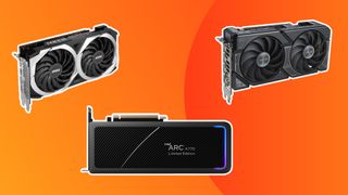 best budget graphics cards top three picks on an orange background