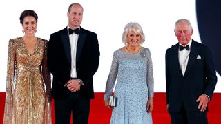 Catherine, Duchess of Cambridge, Prince William, Duke of Cambridge, Camilla, Duchess of Cornwall and Prince Charles, Prince of Wales attend the "No Time To Die" World Premiere