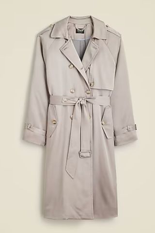 Relaxed Trench Coat in Satin Crepe