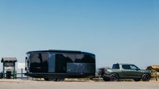 The Aboard T4 hooked up to a Rivian R1T