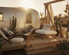 caravan planters outdoor living room sunset cactus desert decor chairs 