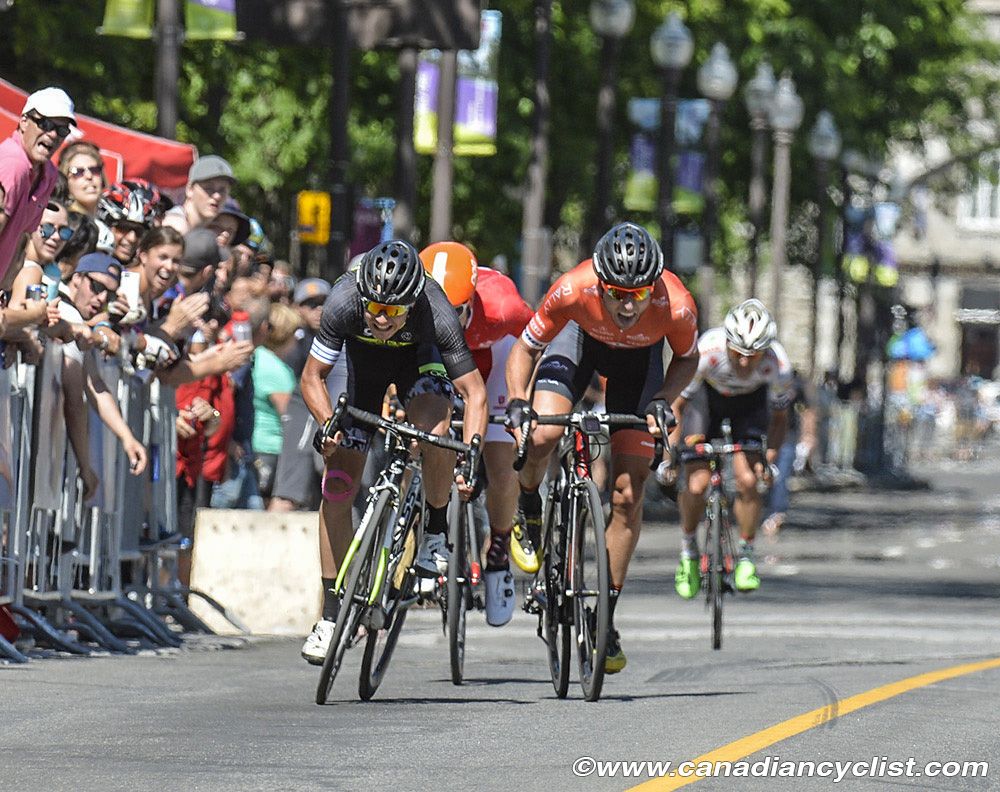 The final sprint with Mikhel Raim (Cycling Academy Team) at the front.